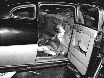 Car crash scenes from the 1950s