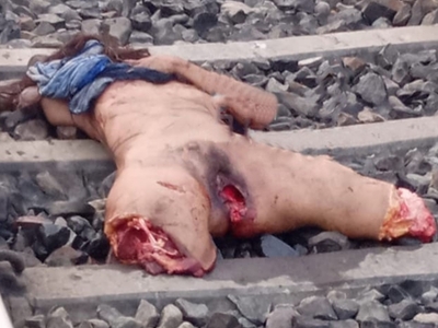 Indian female crushed by train