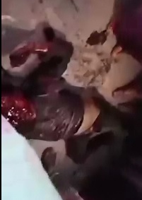 Dark Creepy Footage of Bloodied Face Dying Man Killed by Mob (Gasping)