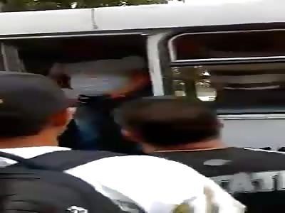 Thieves beaten by citizens in Mexico City.