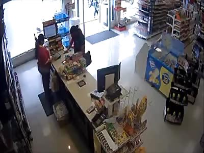 Thieves steal at a convenience store.