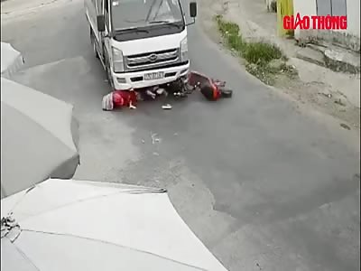 Falling under the truck
