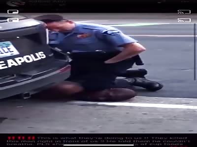 WHITE POLICEMAN KNEELS ON BLACK MAN'S NECK KILLING HIM