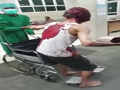 Old man beaten injuried 