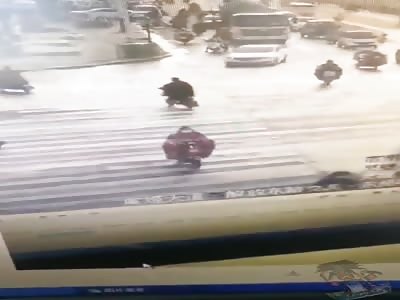Scooter driver crushed by concrete truck