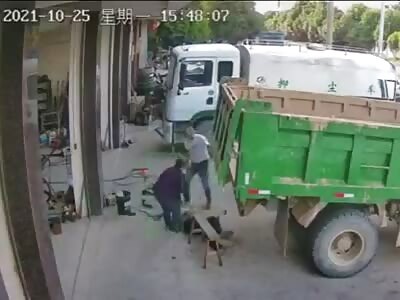 Head Smashed By Dump Truck