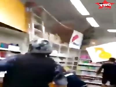 Drunk Russian man in a supermarket