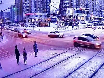 Yekaterinburg, the girl driving the Chevrolet was drunk