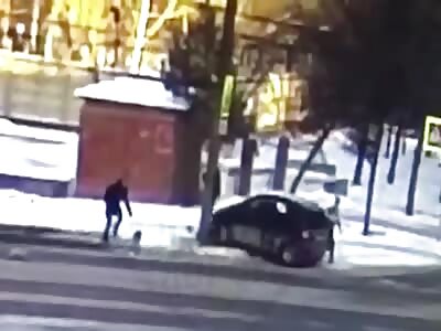 A terrible accident in Krasnoyarsk (2 angles)