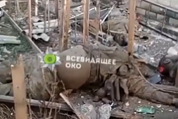 UA soldier shows us several corpses of RU soldiers