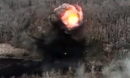 Russian position in the woods is hit by two explosions