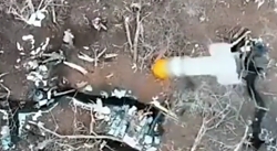 UA drone dropped a grenade on the head of a RU soldier