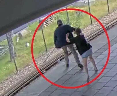 In Sweden, a woman pushed a man onto the tracks as a train approached