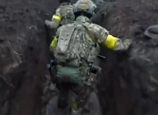 Ukrainian soldiers in action in Bakhmut