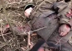 First aid being given to seriously wounded Ukrainian soldiers
