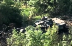 A ORCs Tank was spotted by a drone and was later hit and destroyed