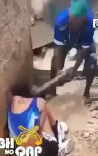 Skinny girl cruelly beaten in Belo Horizonte favela