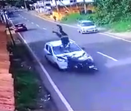 Out of Control Car Run Over Biker