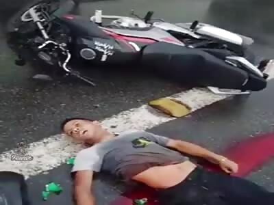 The last moments of a young biker