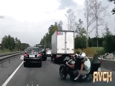 Nasty Motorcycle Accident Involving 2 Riders On One Bike