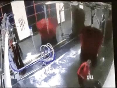 Lol. Guy Working In The Car Wash Gets Tangled Up In The Spin Cycle