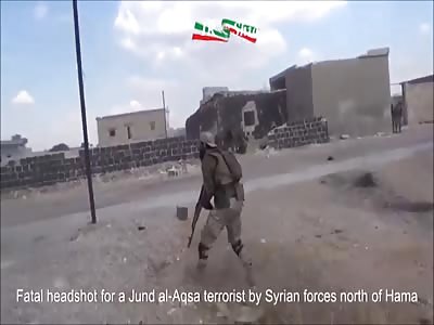 Syria: Fatal Headshot For a Jund al Aqsa Terrorist by Syrian Army North of Hama