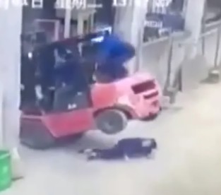 Woman Being Crushed to Death by Forklift