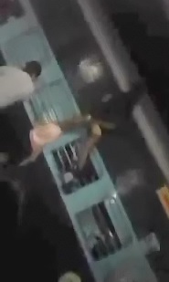Guy Tied to a Train getting his Ass Whipped...Literally 