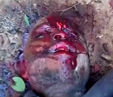 This Guy was Butchered!!  Head smashed, open stomach and castrated