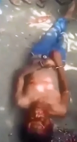 Handcuffed Thief is Badly Beaten and Stripped 