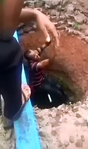 Bad Karma?  Thief about to be Rescued but Falls to his Death 