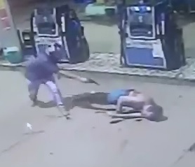 Man Falls Off the Back of Motorcycle and is Executed at Gas Station 