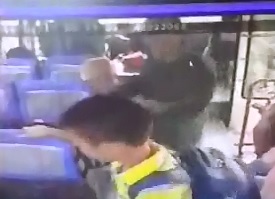 Lunatic Snaps and Stabs a 10 Year Old Boy on the Public Bus 