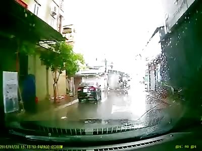 Crazy Footage of Tornado Ripping through City in Vietnam (Action happens towards the End)