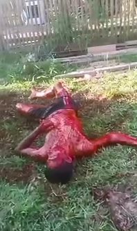 Man Covered in Blood takes his Last Breath 