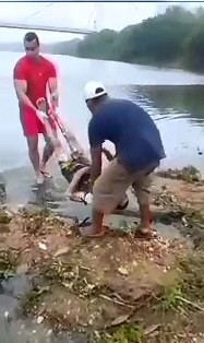 Footage of Man being Removed from River (This is the Man who jumped and Never Regained Consciousness) 