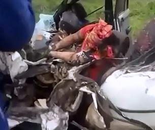 Head Explosion from Fatal Car Wreck 