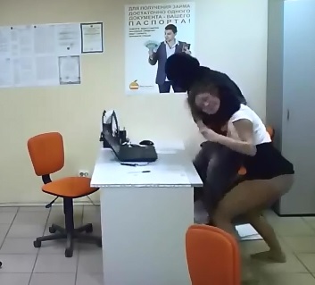 Good Looking Business Woman is Brutally Attacked in her Office by Intruder 