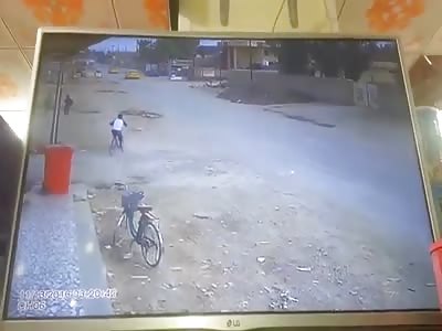 Kid Runs into the Street is Killed by Car...Swerves Too Late 