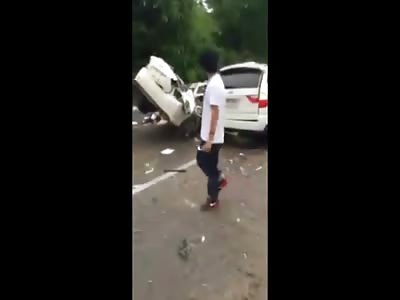 Unique..Woman Ripped in Half by her Car Door still inside of her Vehicle..Slow Motion Added 