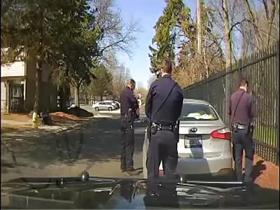 Police Car appears out of Nowhere in Police Brutality Video. (Near End of Video)