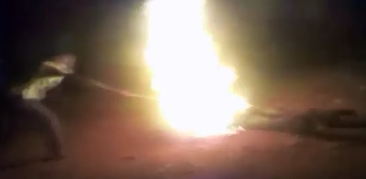 Can Hear the Screams...Cell Phone Video shows Man being Slowly Burned Alive 