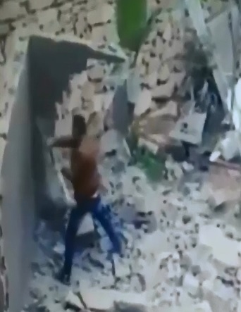 Work Accident..Man is Crushed by Collapsing Cement Wall 