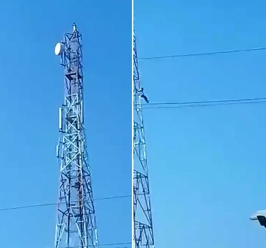 Suicidal Man takes Epic Leap from Radio Tower too his Death 
