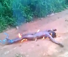 Short Ending to a Rapist being Burned Alive 