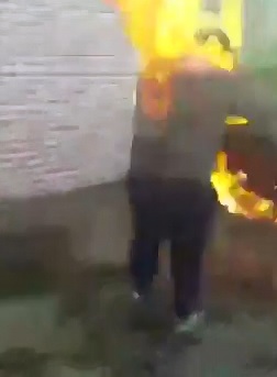 Suicidal Man Sets Himself on Fire in Iran 
