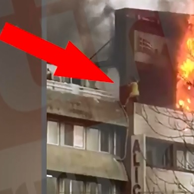 News Camera Footage Captures Closer Image of Woman Slipping to her Death from Apartment Fire 