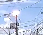 Drug Addict Woman Climbs on Top of Electric Pole and Zapped to Death! 