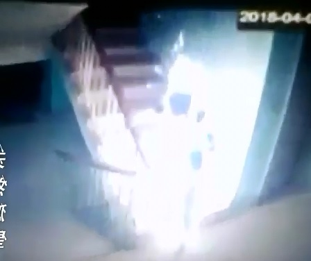 Suicide by Fire Caught on Video...Man Ablaze Runs Down the Stairs to Nowhere 