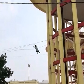 New Suicide from Tower..Man waits then Falls to his Death